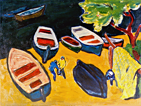 Иван Годлевский. Окраска лодок. 1963. х., м., 60х80